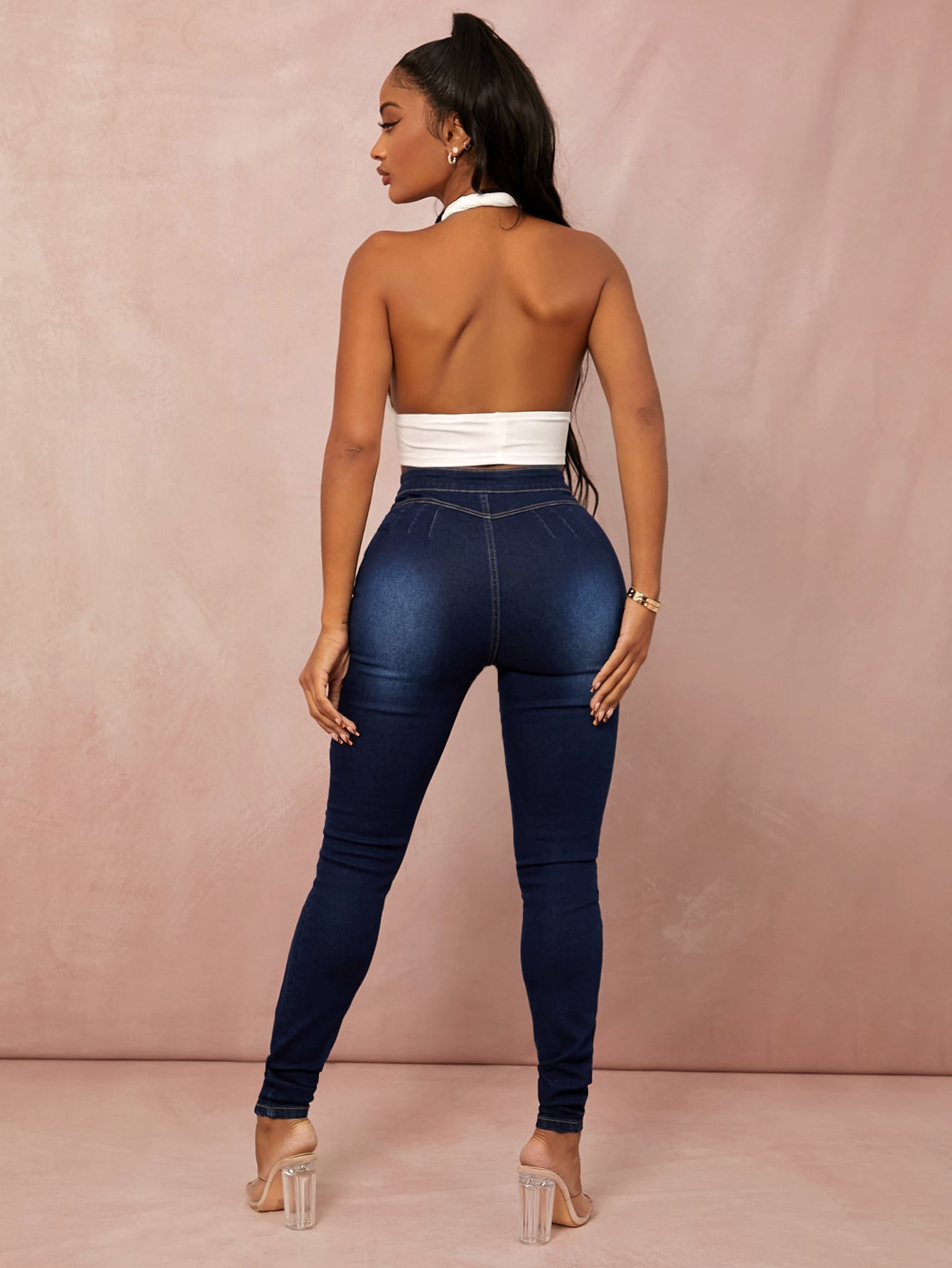 SXY Double Breasted Skinny Jeans