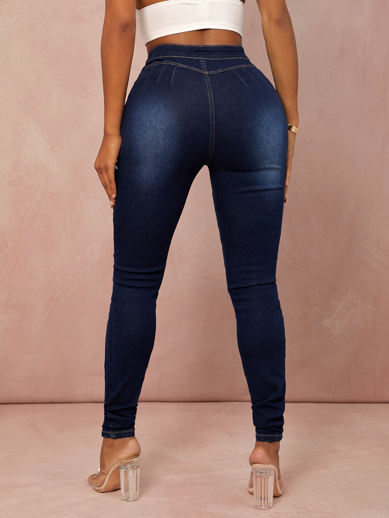 SXY Double Breasted Skinny Jeans