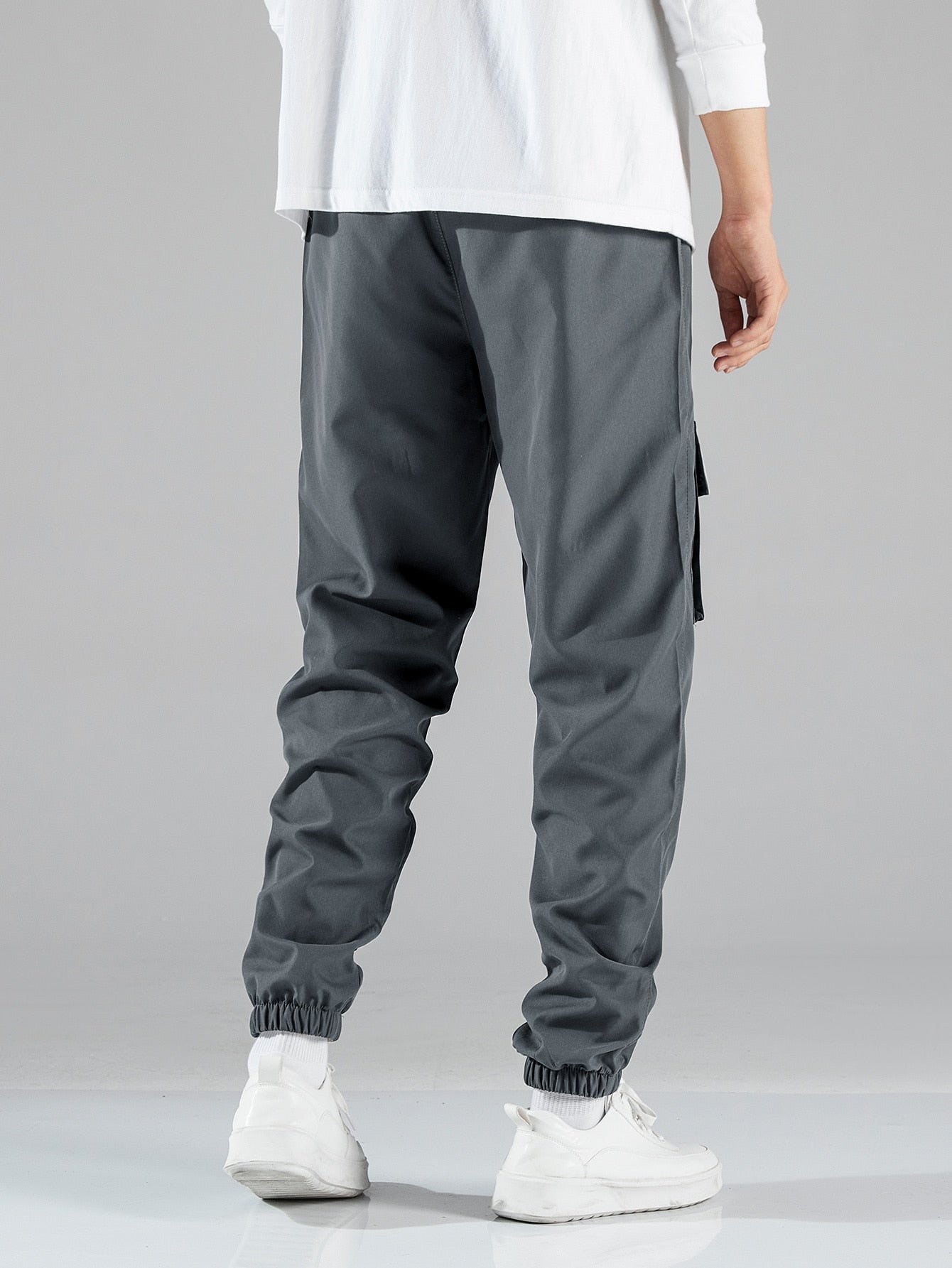 Men Letter Graphic Drawstring Cargo Pants