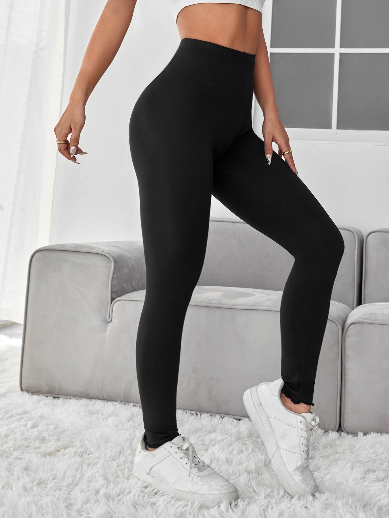 PETITE Solid High Waist Leggings