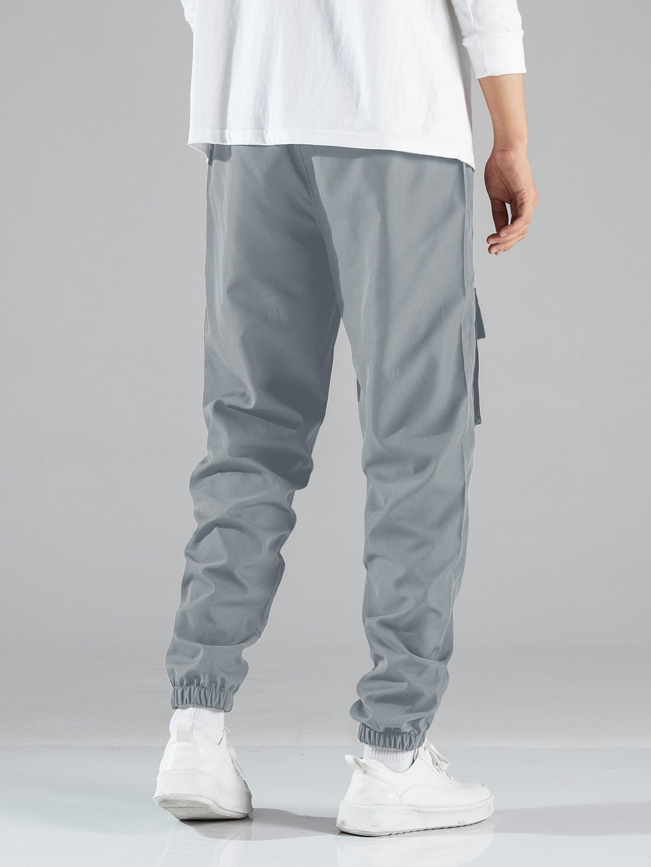 Men Letter Graphic Drawstring Cargo Pants