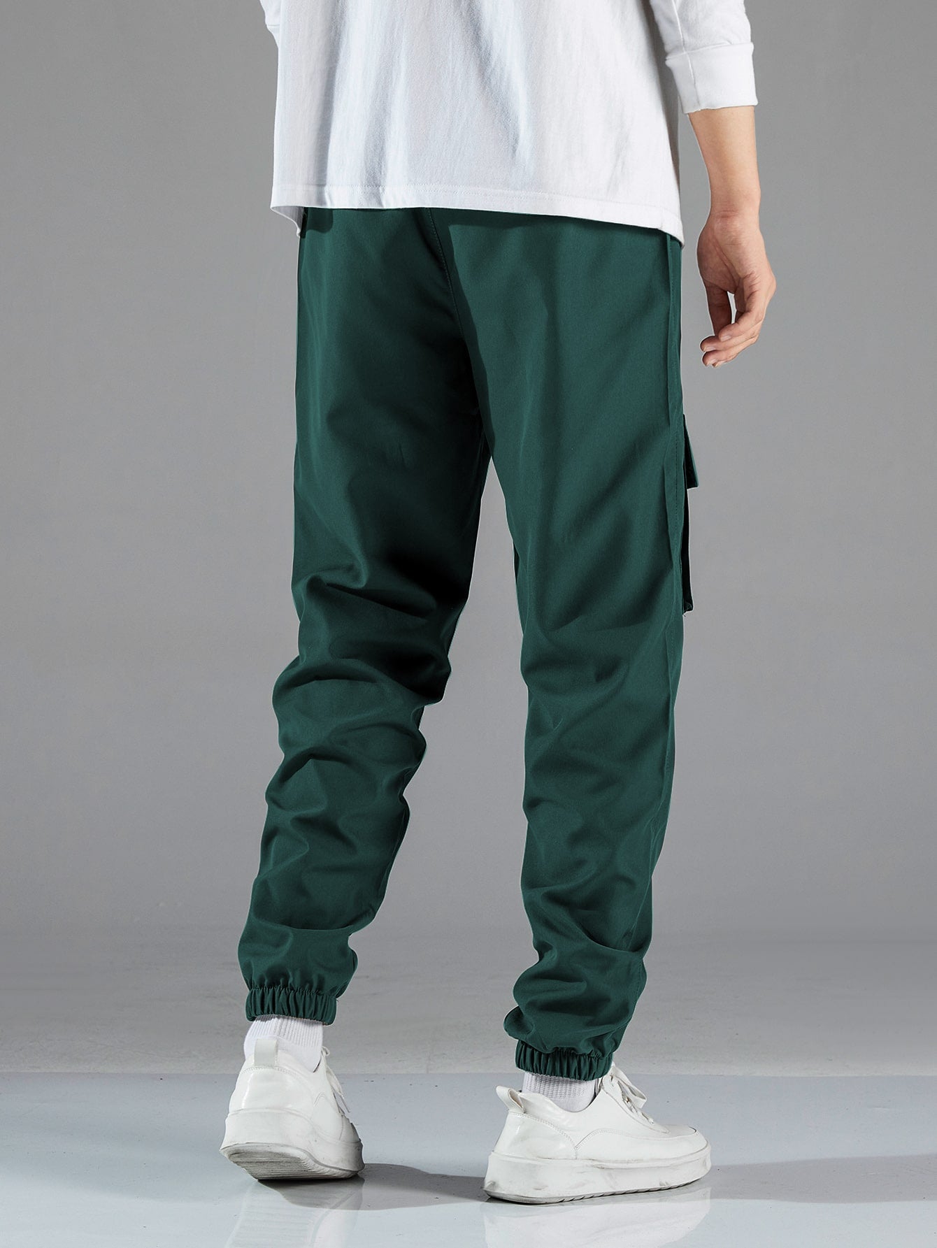 Men Letter Graphic Drawstring Cargo Pants