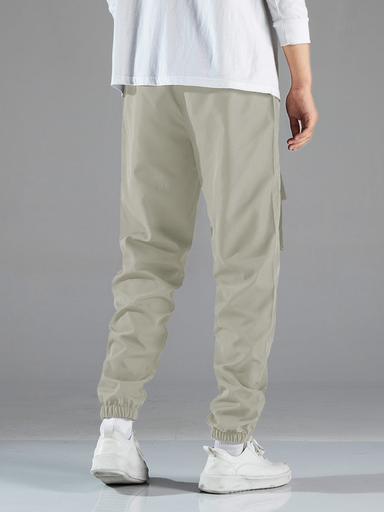 Men Letter Graphic Drawstring Cargo Pants