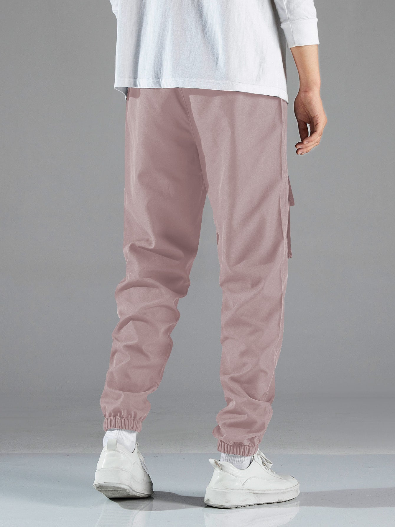 Men Letter Graphic Drawstring Cargo Pants